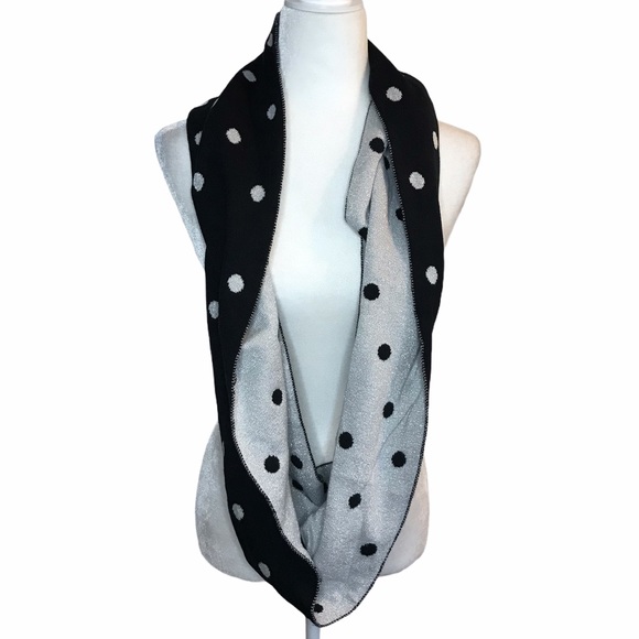 New York & Company Accessories - New York & Company Infinity Scarf Polka Dot Black